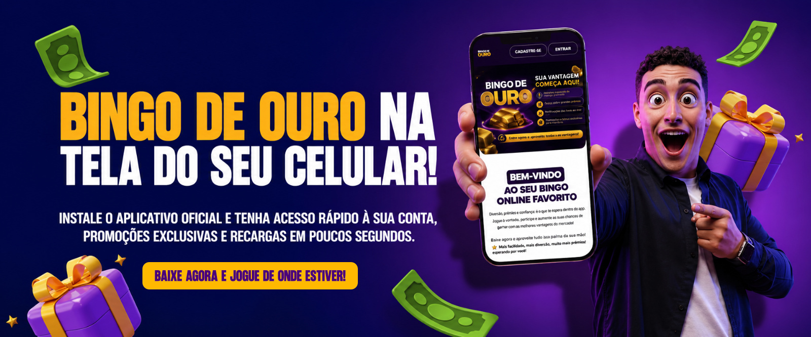 Banner bingo de Ouro