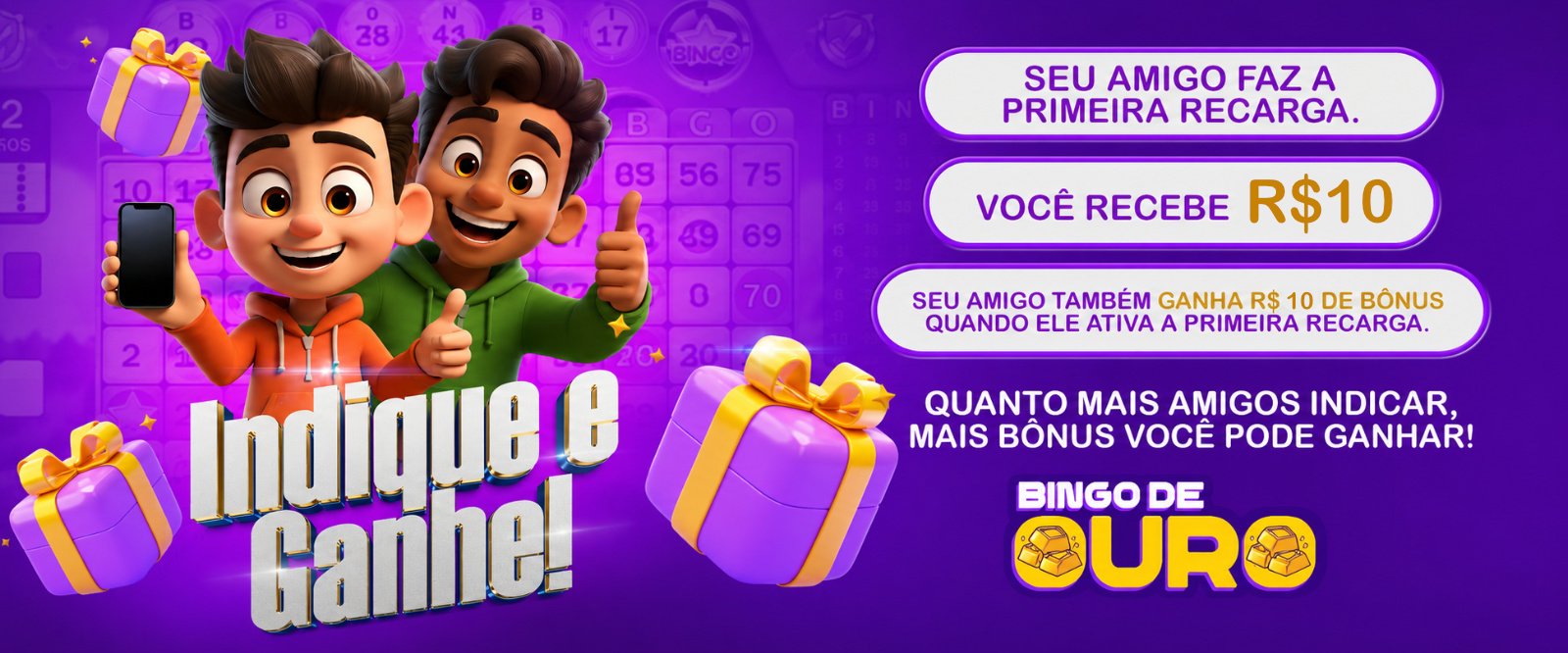 Banner bingo de Ouro